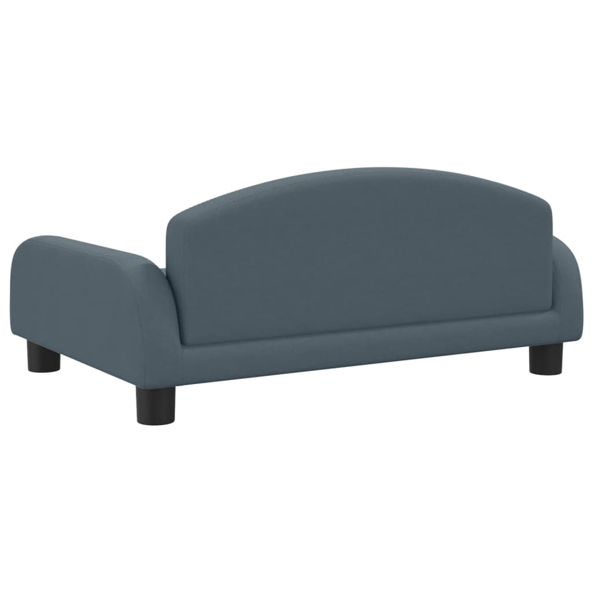 Blaues Sofa, Rückansicht, auf weißem Hintergrund.