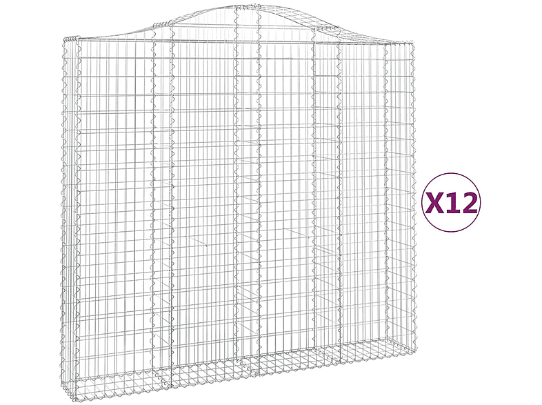 Silber VIDAXL Gabionenkorb 3145524