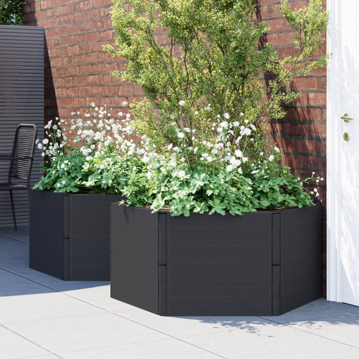 Poetic Jardin Pflanzkübel 'Scala' – Anthrazit, 65 Liter, Mit Integriertem Ablaufsystem, Für Draußen