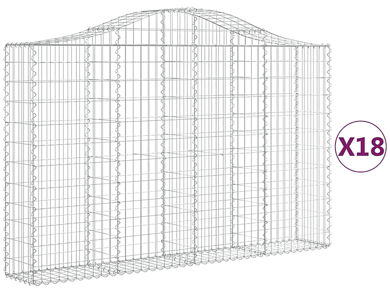 Gabionenkorb Silber VIDAXL 3145465