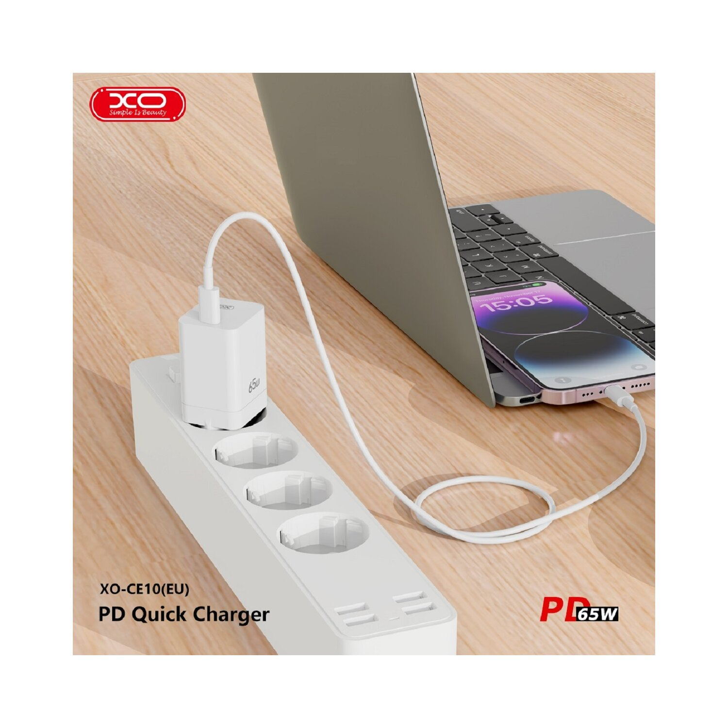 zu Ladegerät XO CE10 USB-C Universal, Wandladegerät Weiß IOS