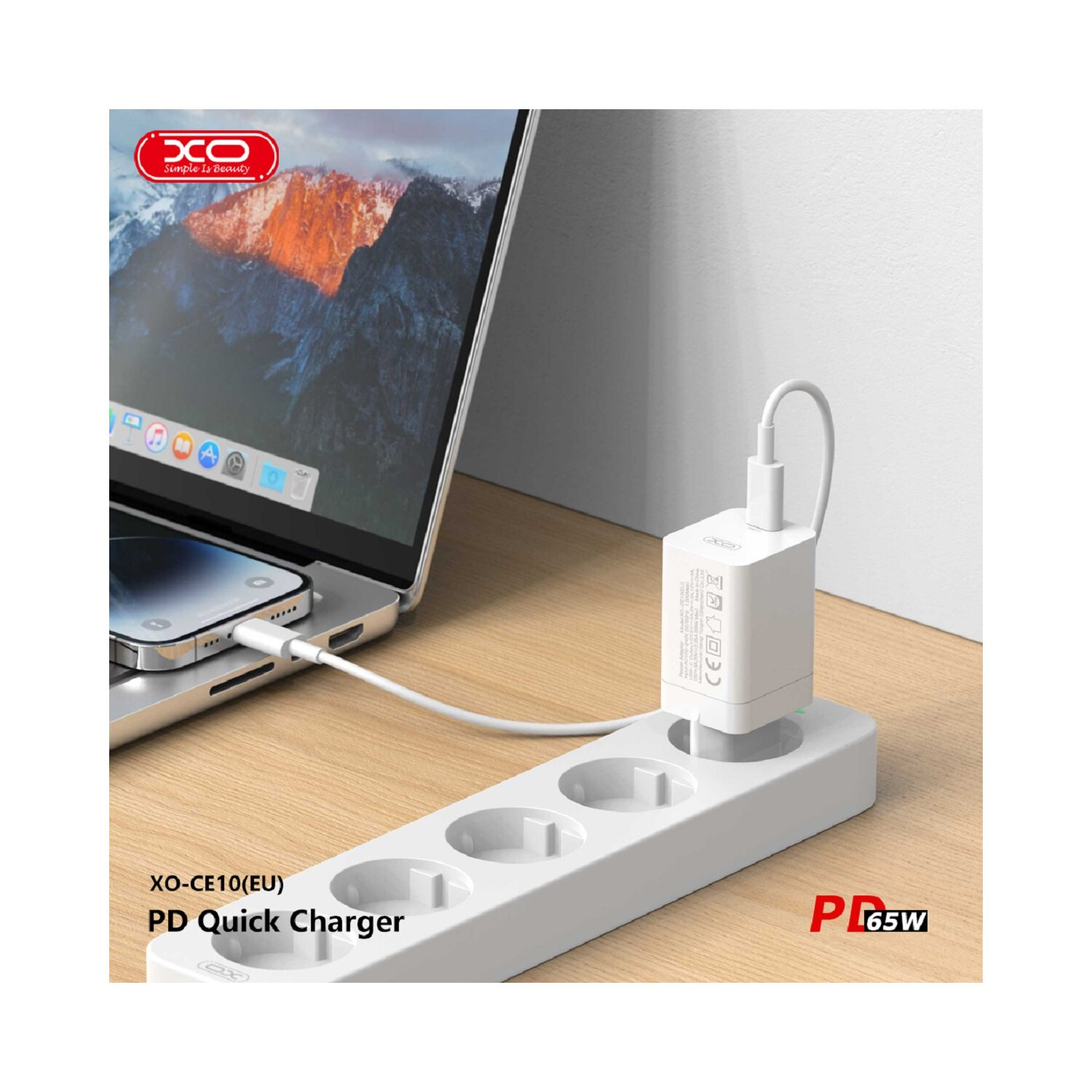 XO CE10 Wandladegerät USB-C Universal, Weiß Ladegerät IOS zu