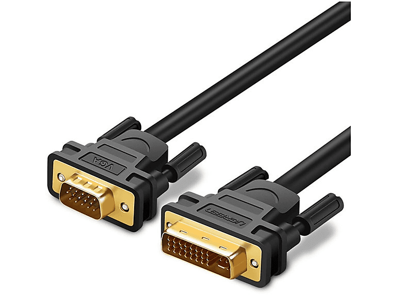 UGREEN DVI-I (Dual Link - 2m Schwarz - VGA Kabeladapter, 24+5)