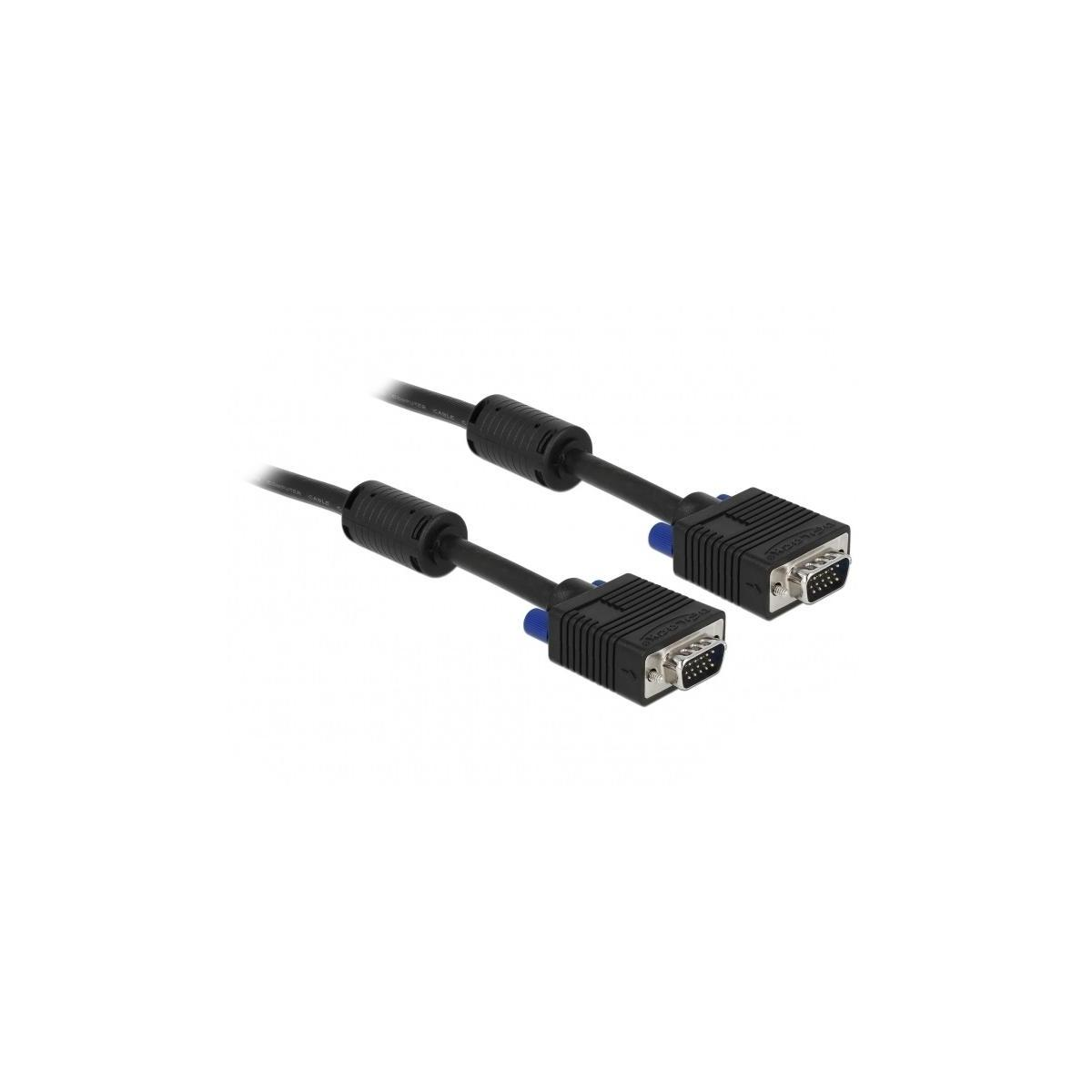 DELOCK DELOCK VGA-Kabel Kabel, -<gt/> Kabel schwa Multimedia-Technik D-Sub15 5.00m St/St VGA mehrfarbig