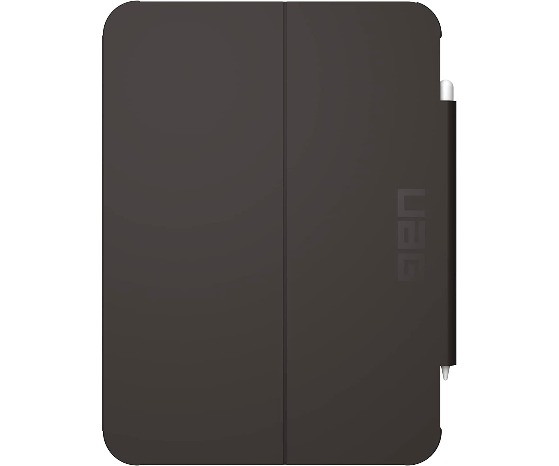 Widok z góry na brązowe etui na tablet z rysikiem. Widoczne logo UAG.