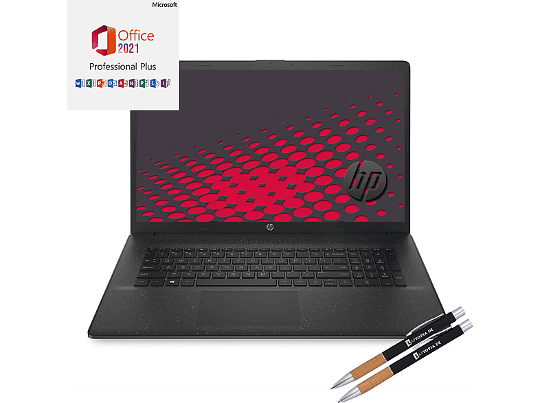 HP 17CN, Quad Core, Windows 11 Pro + Office 2021 Pro, Notebook mit 17,3