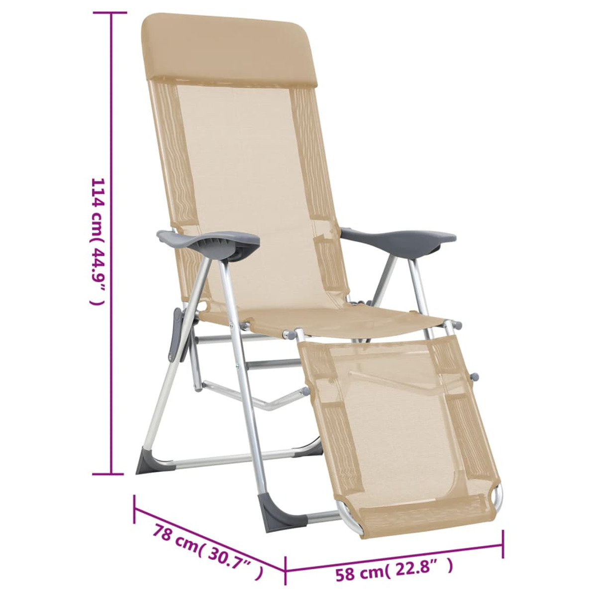 Gartenstuhl, 360147 Creme VIDAXL