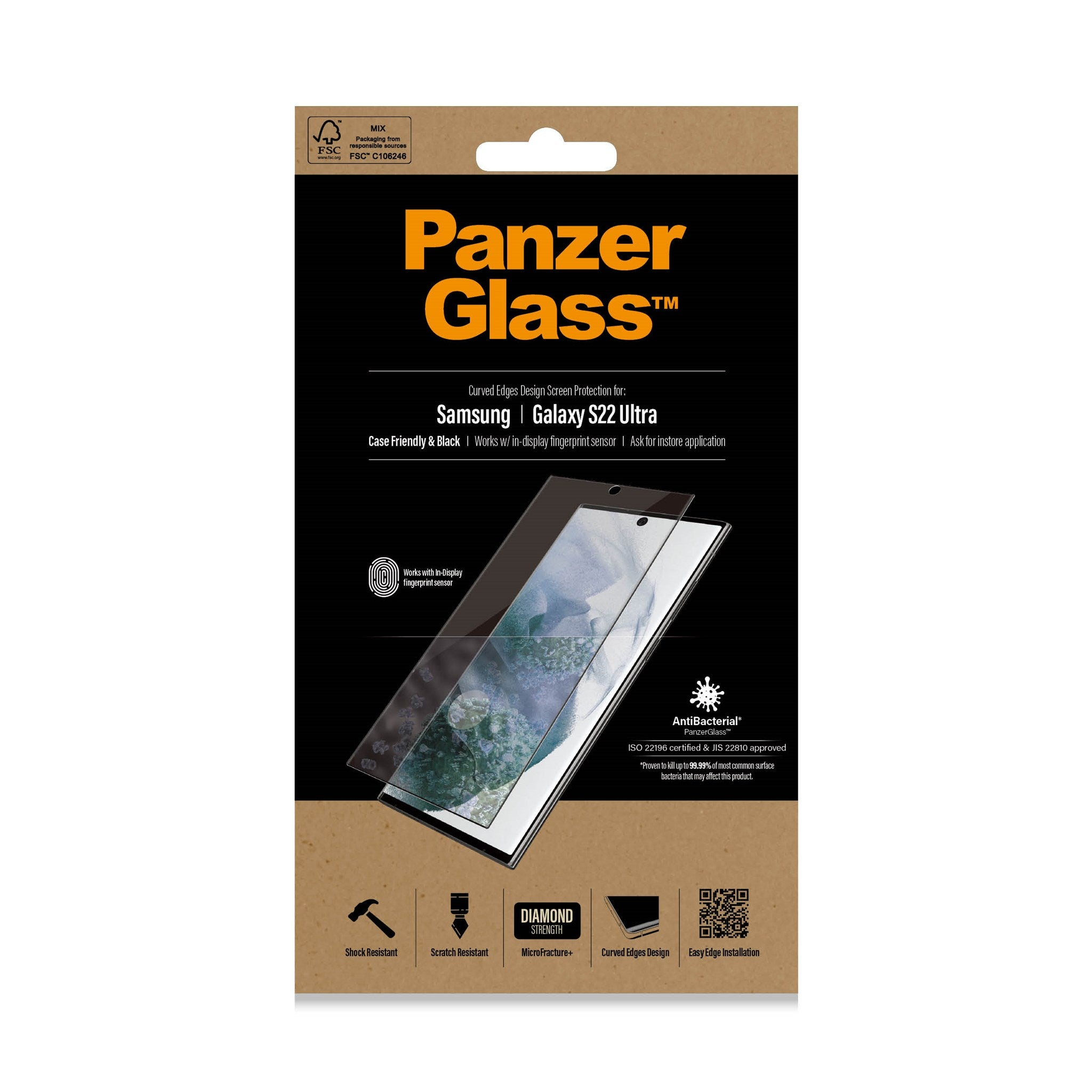 PANZERGLASS Galaxy Samsung Fit Displayschutz(für S22 Ultra) Ultra-Wide