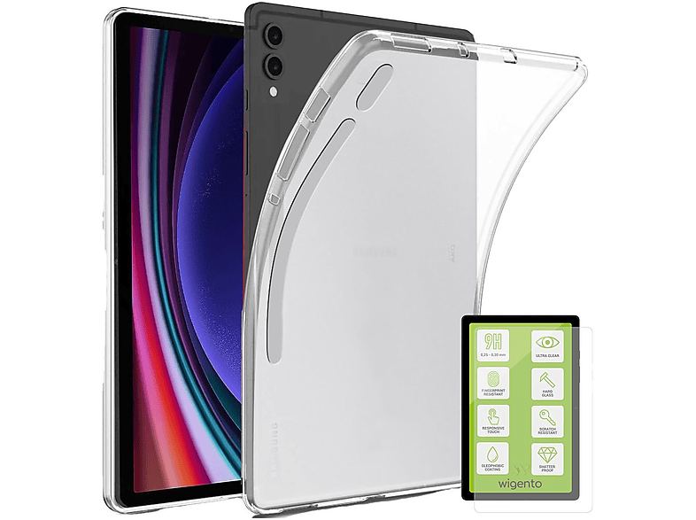 + H9 Galaxy dünn S9+ Hülle Hart und Panzer, Samsung, WIGENTO Transparent Glas FE, Backcover, TPU Tab Produktset Plus