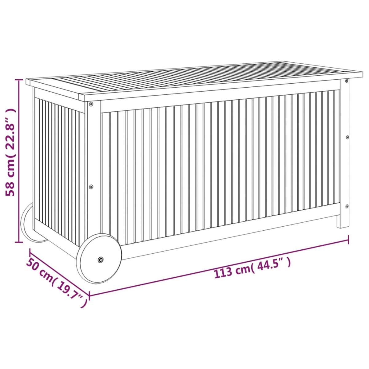 VIDAXL 319712 Garten, den für Holzfarbe Aufbewahrungsbox