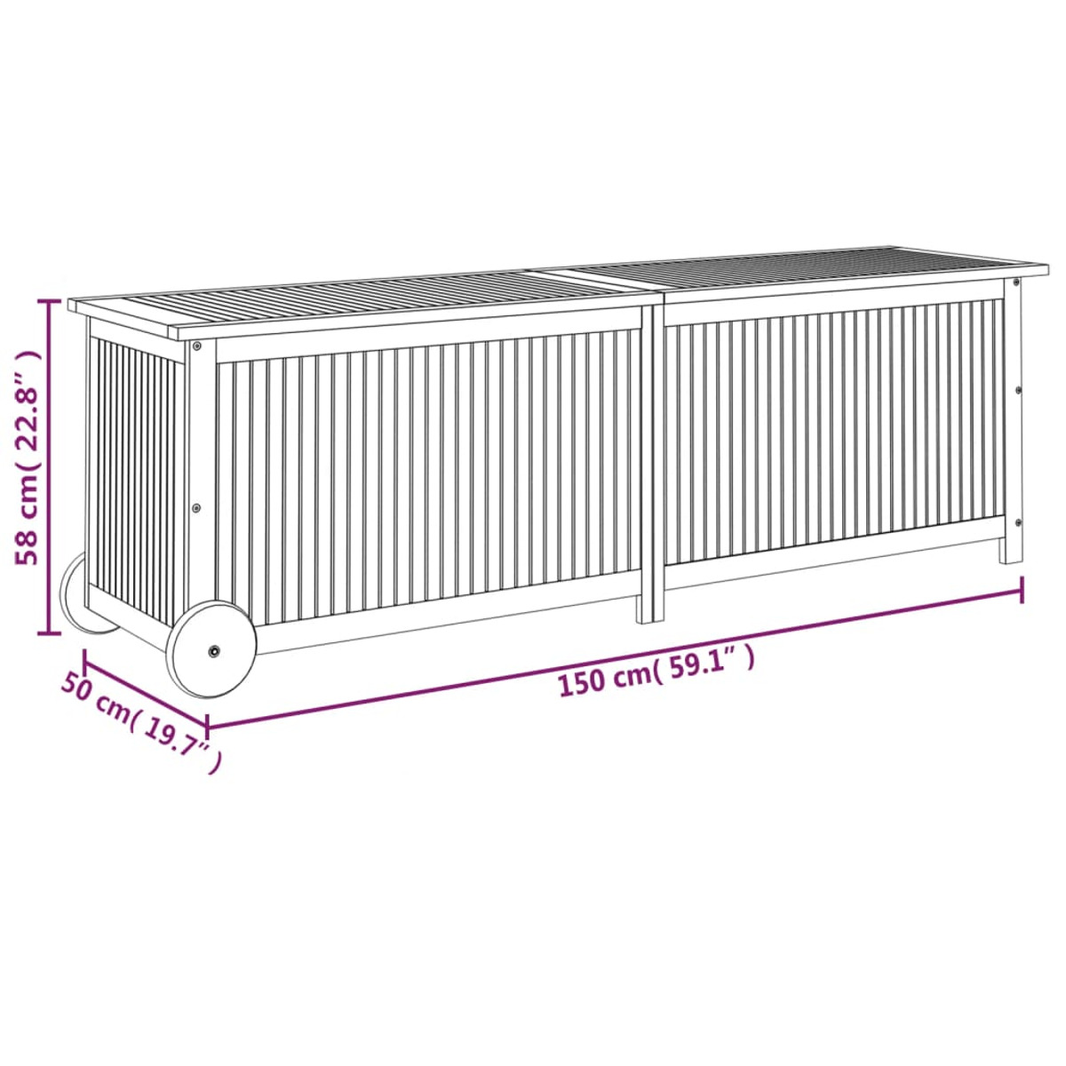 Aufbewahrungsbox 319713 den für Garten, VIDAXL Holzfarbe