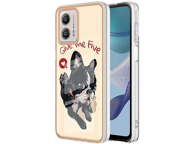 / mit Design Backcover, Hülle, / G53 G23 WIGENTO / Druck Feel PC G13, Motorola, Moto Weiß TPU