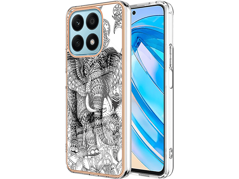 TPU mit PC Honor, Feel X8a, Backcover, Design Weiß Druck / WIGENTO Hülle,