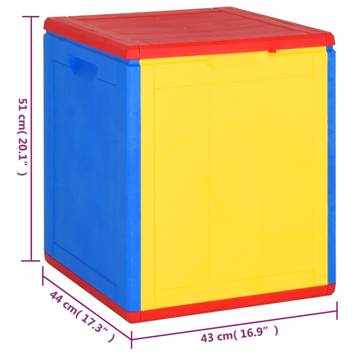 Gelb Aufbewahrungsbox 364065 VIDAXL für Rot, Garten, den Blau,