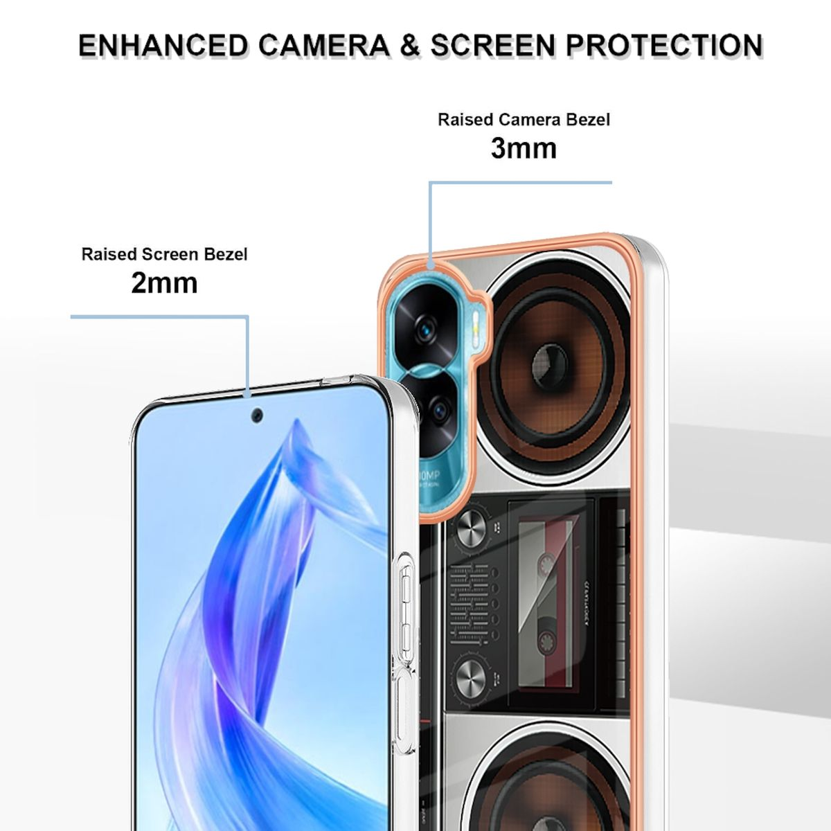 TPU Backcover, Weiß Druck / Feel mit PC Honor, WIGENTO Design 90 Hülle, Lite,