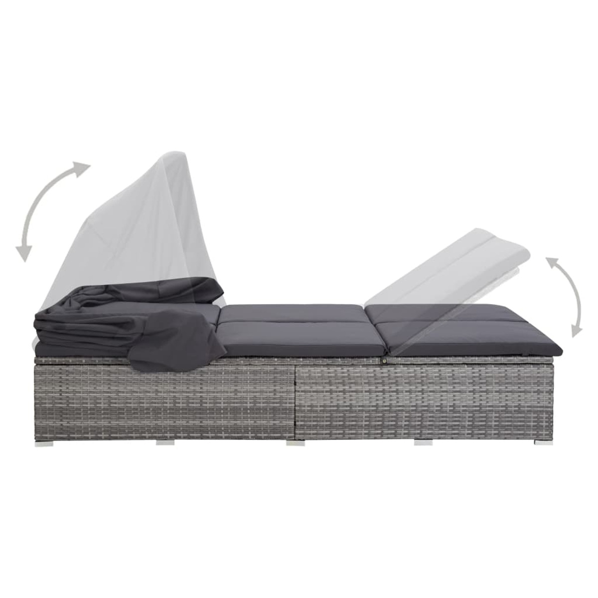 VIDAXL Grau Sonnenbett, 310236