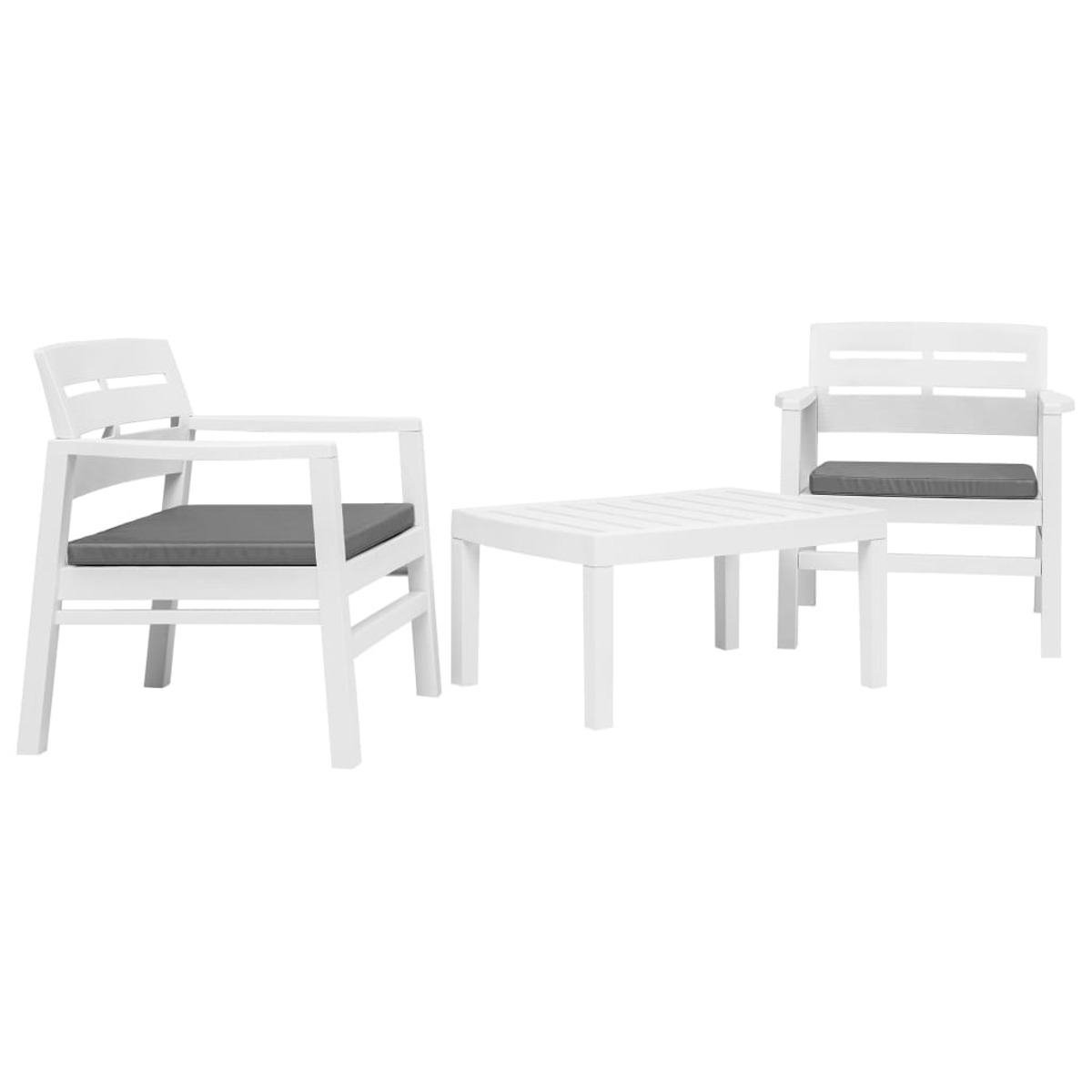 VIDAXL 45620 Gartentisch- und Stuhlset, Weiß