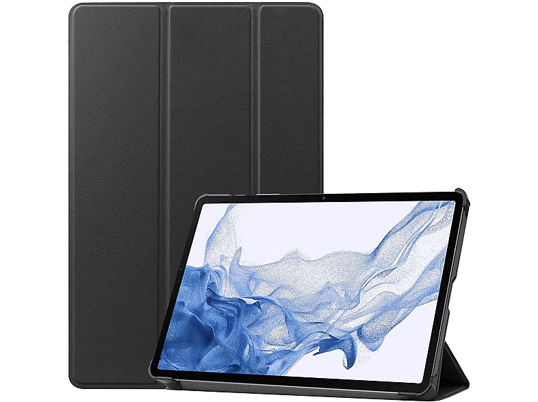 / Cover 3folt für Sleep Kunststoff Wake Silikon Samsung & Kunstleder, aufstellbar Cover Schwarz Tablethülle UP Full Smart WIGENTO /