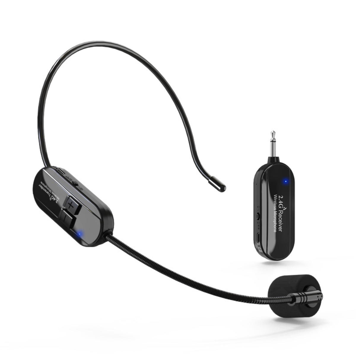 Headset ein 2.4G Mikrofon schwarz tow Kondensator-Headset BYTELIKE drahtlose zwei Headset-Mikrofon
