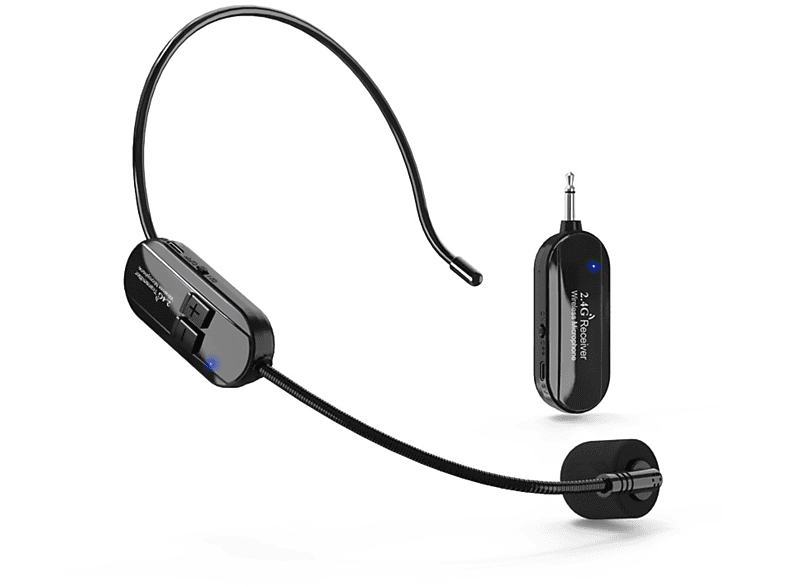 Headset ein 2.4G Mikrofon schwarz tow Kondensator-Headset BYTELIKE drahtlose zwei Headset-Mikrofon