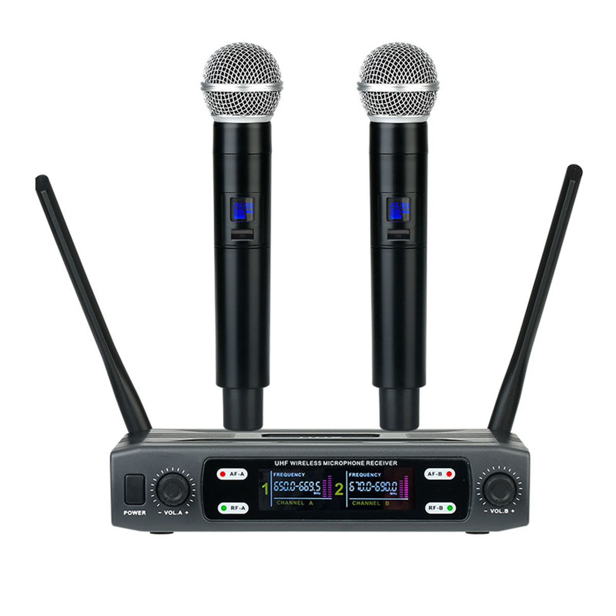 BYTELIKE Drahtloses Mikrofon ein KTV Karaoke Haus Mikrofon Host professionelle Mikrofon Schlepptau zwei schwarz