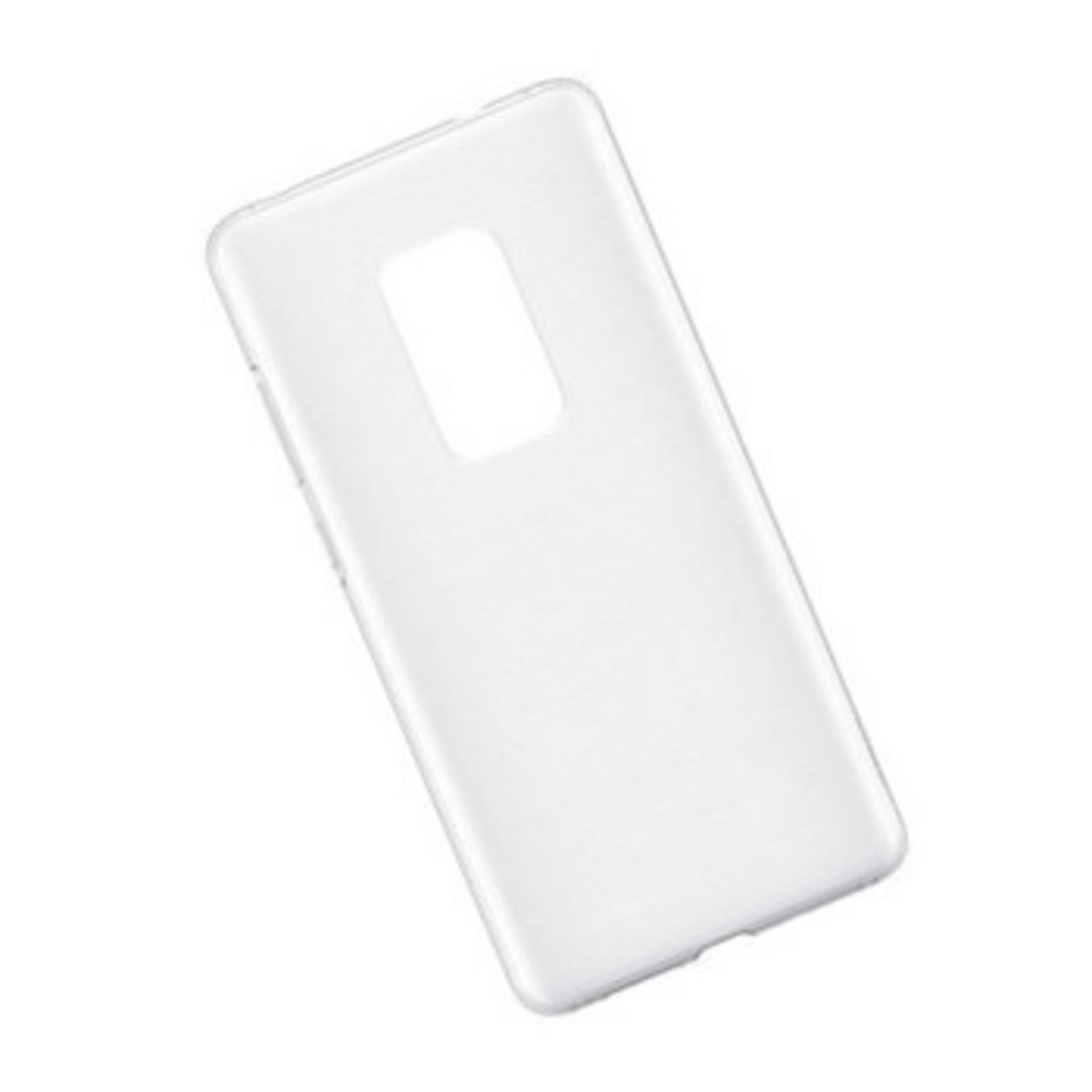 Transparente Handyhülle. Die Handyhülle ist transparent und hat einen rechteckigen Kameraausschnitt.