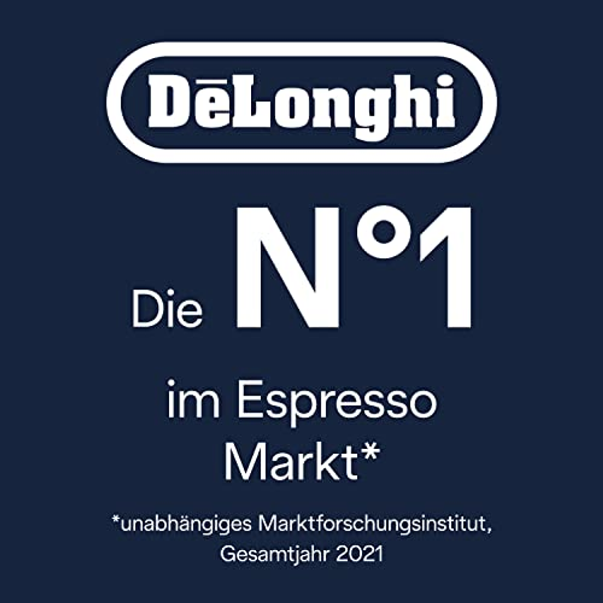 Logo De'Longhi z tekstem: Die N°1 im Espresso Markt.