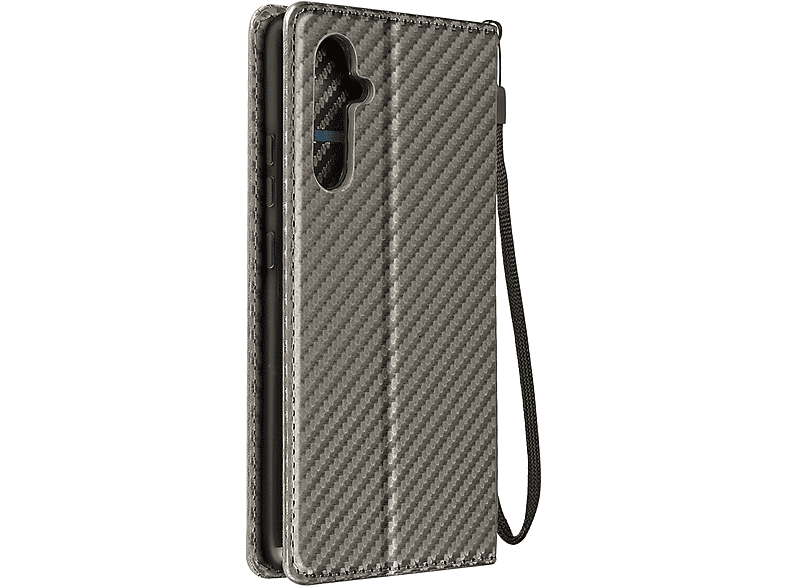 AVIZAR Carbon Series, Bookcover, Silber 5G, Galaxy A34 Samsung