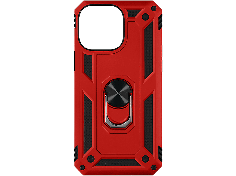 AVIZAR Stoßfeste Handyhülle mit Ring Series, Backcover, Apple, iPhone 15 Pro Max, Rot