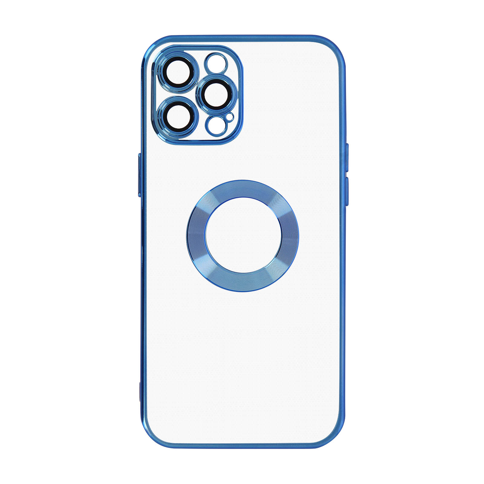 iPhone 13 Backcover, im Transparente Silikonhülle Chrome-Style AVIZAR Pro, Blau Series, Apple,