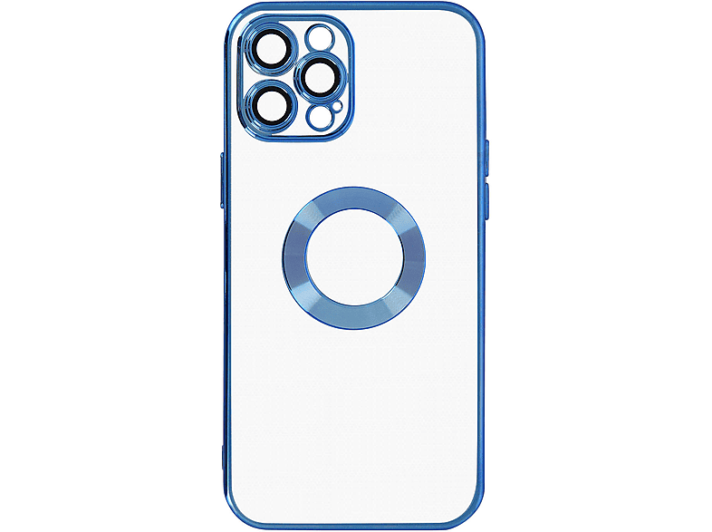 AVIZAR Transparente Silikonhülle im Chrome-Style Series, Backcover, Apple, iPhone 13 Pro, Blau