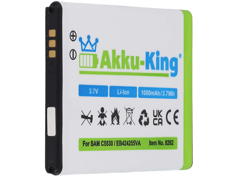 AKKU-KING Akku kompatibel mit Samsung EB424255VA Li-Ion Handy-Akku, 3.7 Volt, 1000mAh