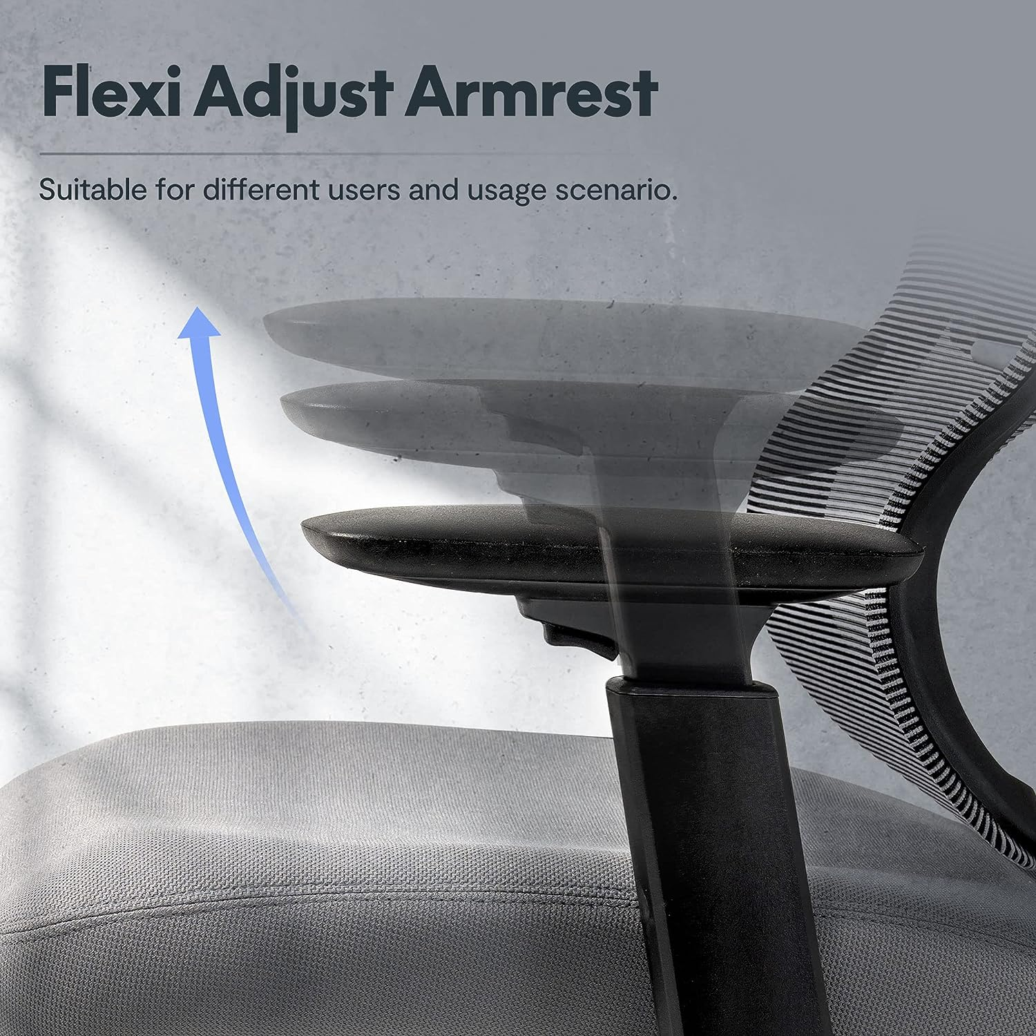FLEXISPOT FLEXISPOT BS8 Sitztiefe 3D-Armlehnen Ergometer Einstellung Ergonomischer der und Bürostuhl