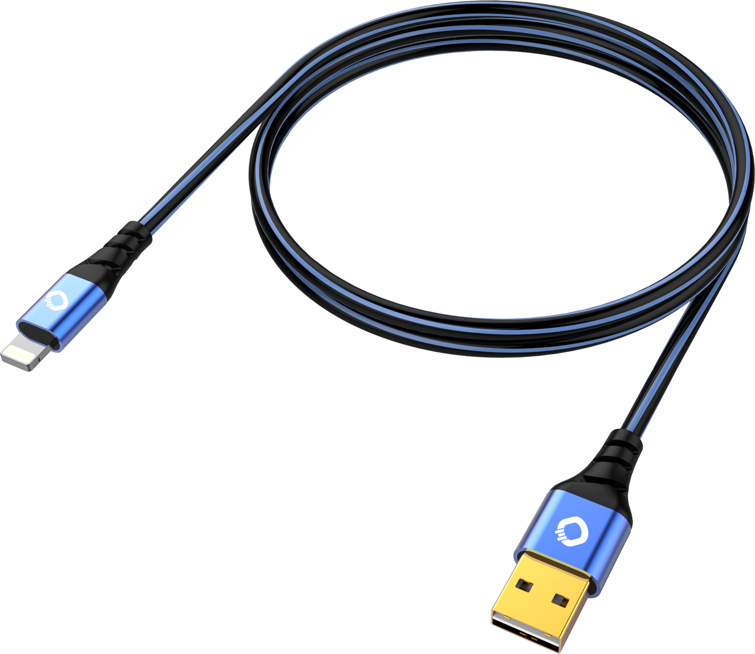 OEHLBACH 9322 USB PLUS USB-A passend AUF LIGHTNING Lightning Kabel APPLE für: Apple Schwarz/Blau 1,00M