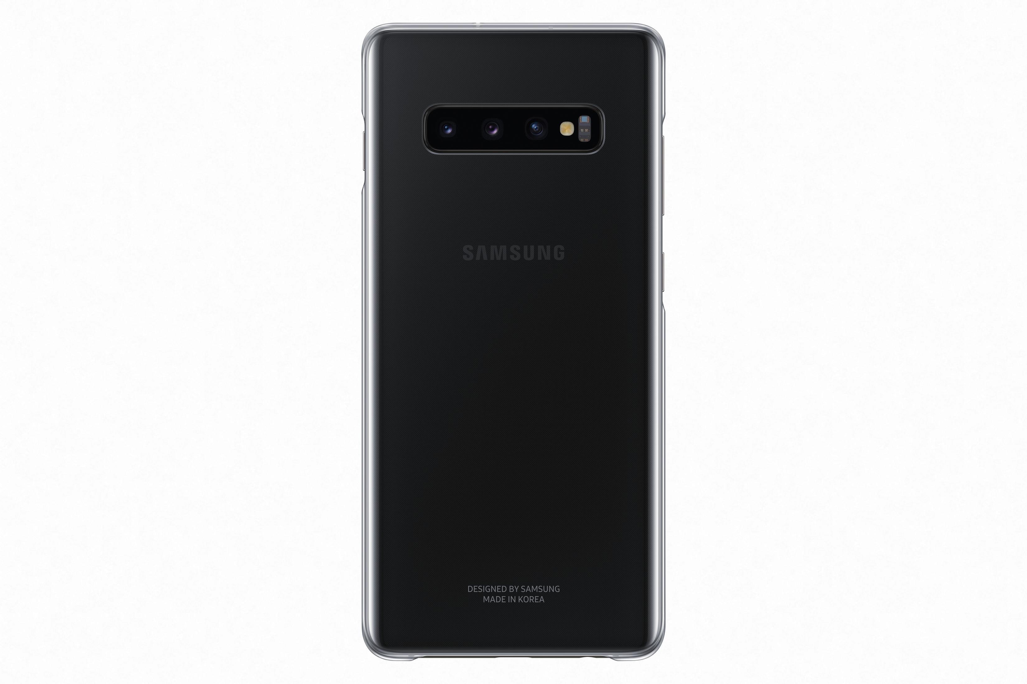 Retro telefono nero con tre fotocamere, marchio Samsung e testo 'Made in Korea'.