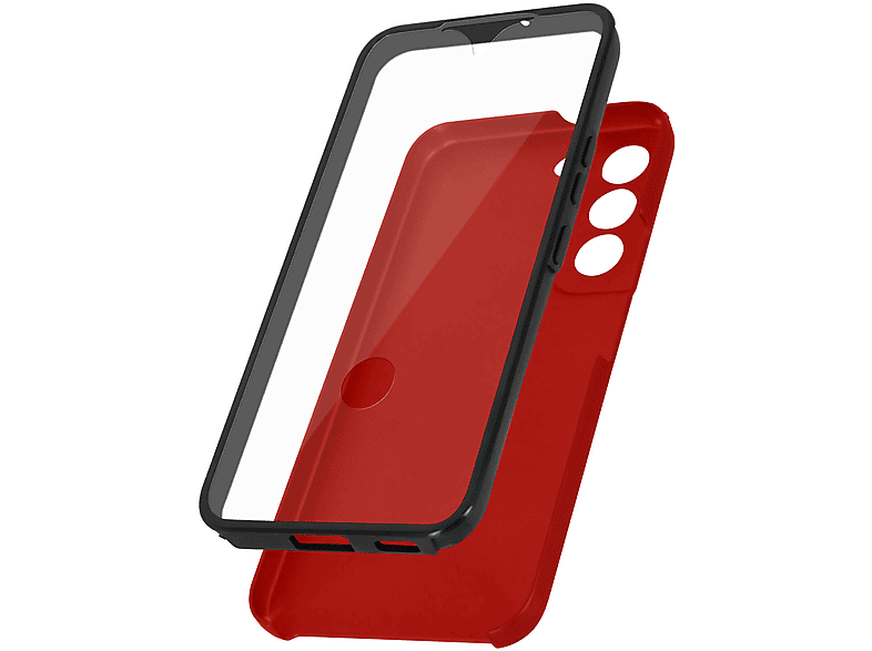 AVIZAR Vorder- Rückseite Galaxy Samsung, Full Cover S22, Schutzhülle, Cover, Series, Full Rot