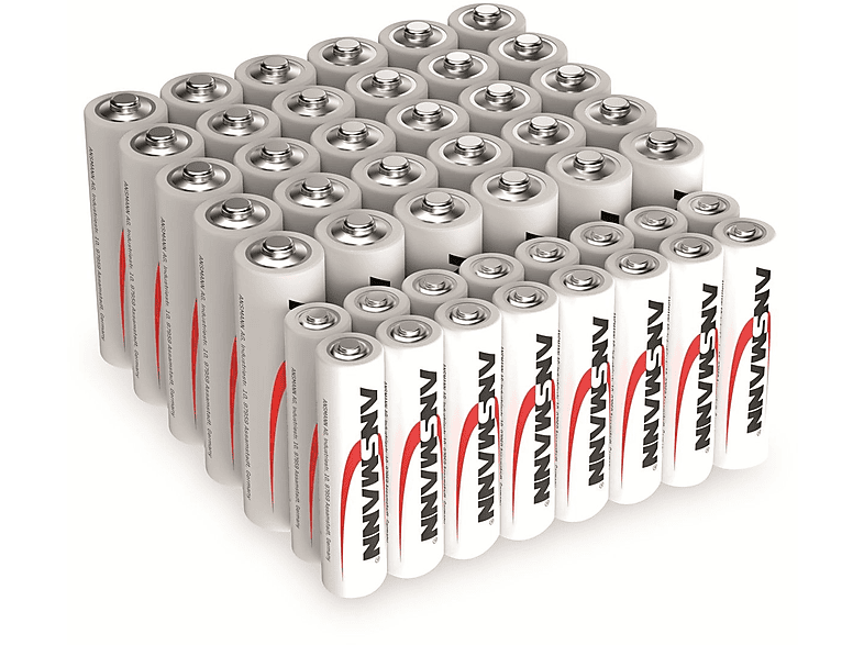 ANSMANN Batterie-Set, Alkaline, 46 Stück, 30x Mignon, 16x Micro Alkaline Batterien