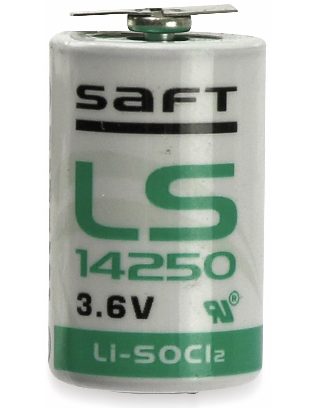 Print LS Lithium-Thionylchlorid 1200 ++/-, (Li-SOCl2) 3,6 2/1 mAh 14250-3PF, Batterie 1/2 AA, V-, SAFT Lithium-Batterie