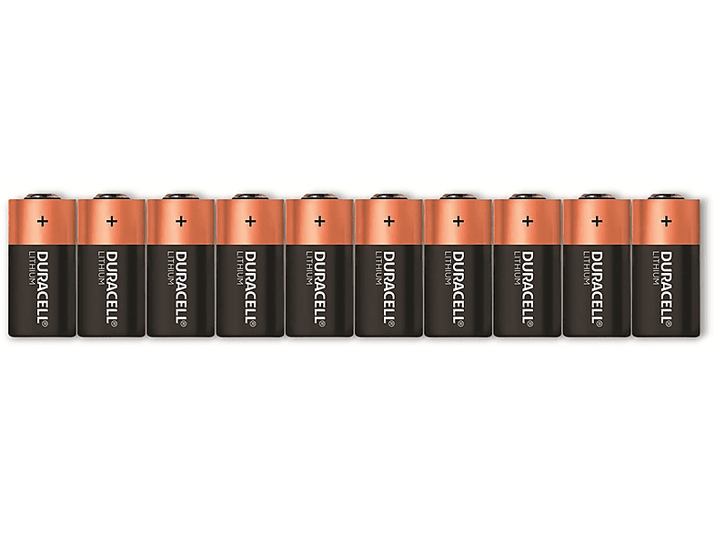 DURACELL Lithium-Batterie, Lithium, (Li-MnO2) Lithium-Mangandioxid 10 Batterie Stück CR123A