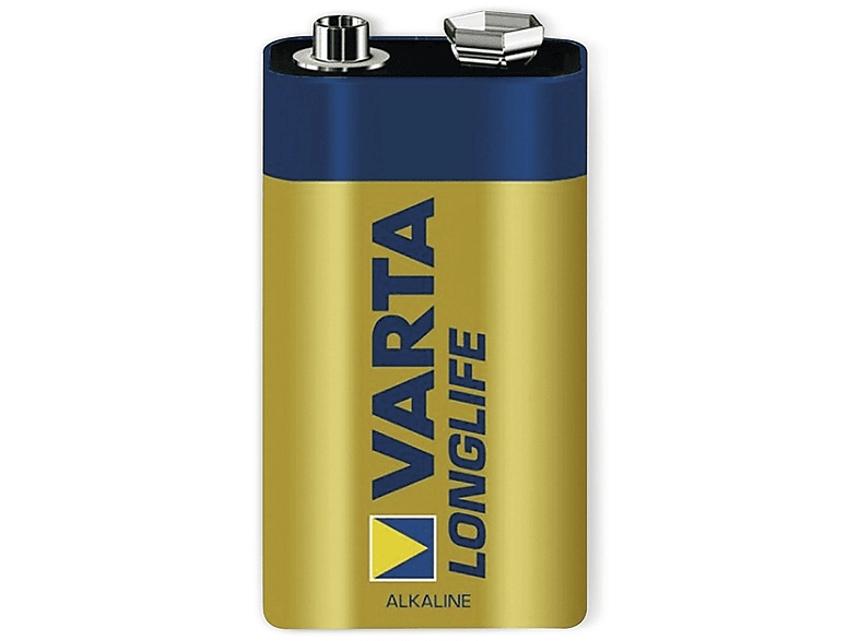VARTA Longlife 9V Block Batterie 4122 (lose) AlMn Batterie, AlMn, 9 Volt, 0.565 Ah 1 Stück