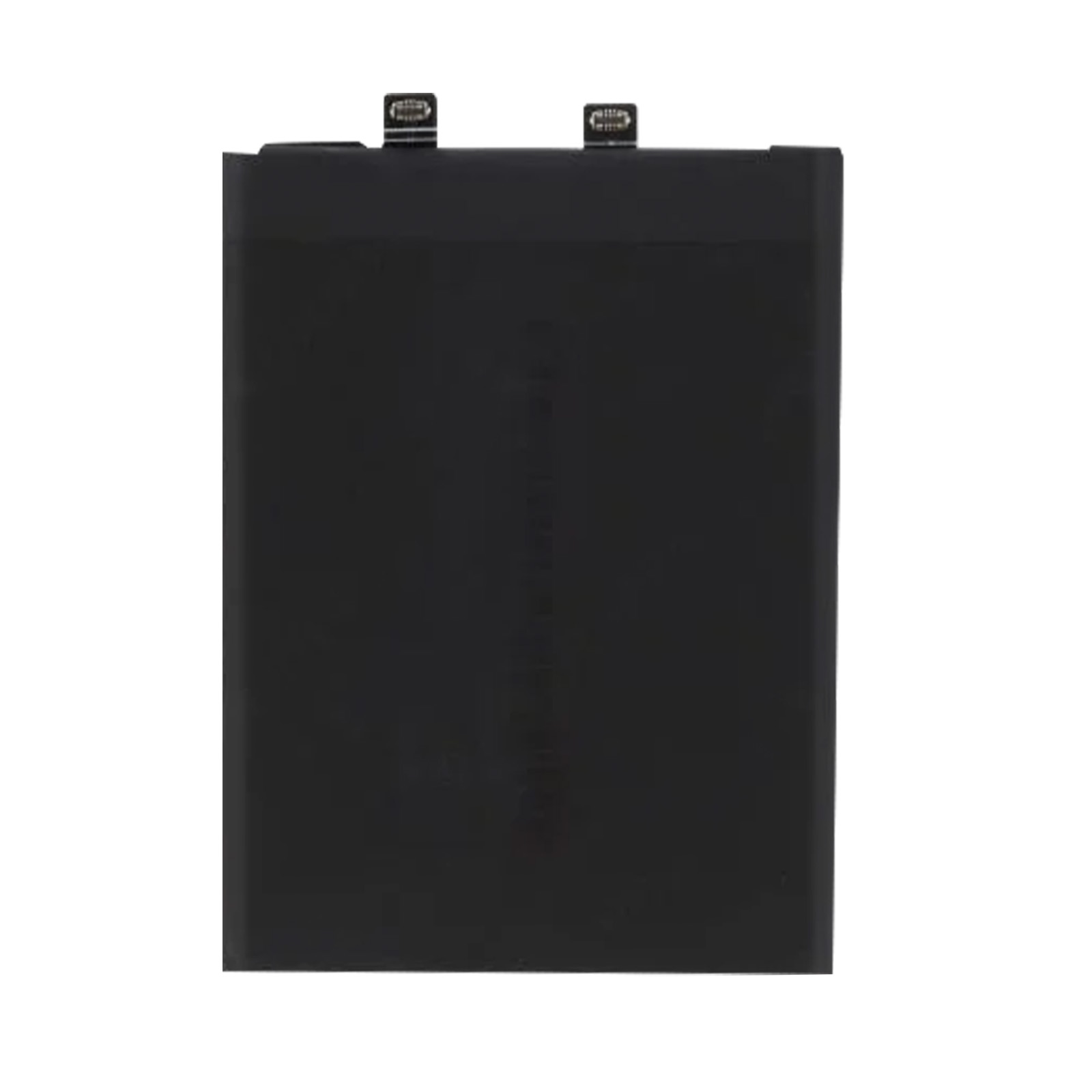 Une batterie rectangulaire noire sur fond blanc.