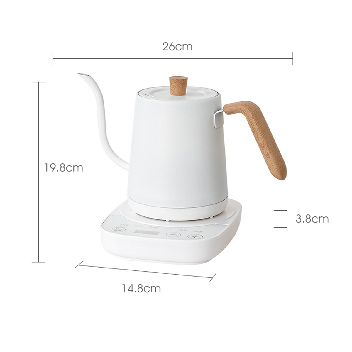 Wasserkocher Wasserkocher Handspülung Wasserkocher, mit BYTELIKE Intelligenter thermostatischer Weiß Temperaturgesteuerter