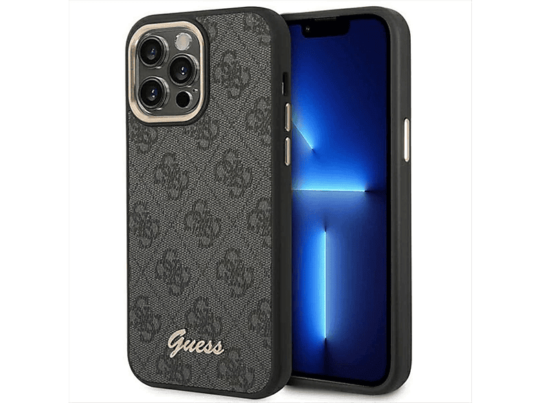 Pro 14 für - Multicolor iPhone Metal Outline Max, Guess Hülle Pro Apple, GUESS iPhone Case Full 14 Max Camera Cover, 4G (Schwarz),