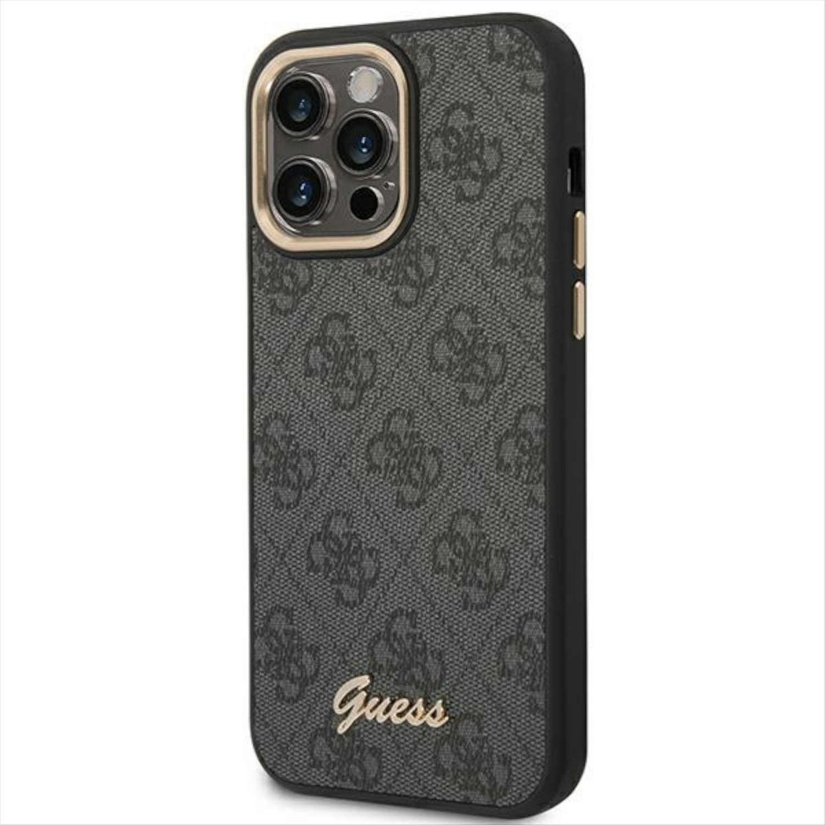 Pro 14 für - Multicolor iPhone Metal Outline Max, Guess Hülle Pro Apple, GUESS iPhone Case Full 14 Max Camera Cover, 4G (Schwarz),