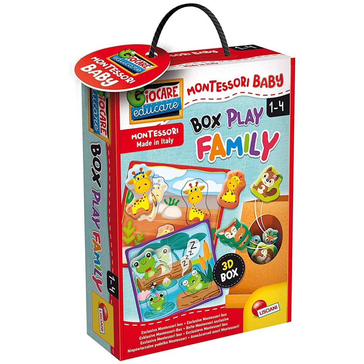 von Baby mehrfarbig Lernspiel, NOON Tierfamilien, Lisciani Montessori Spielebox