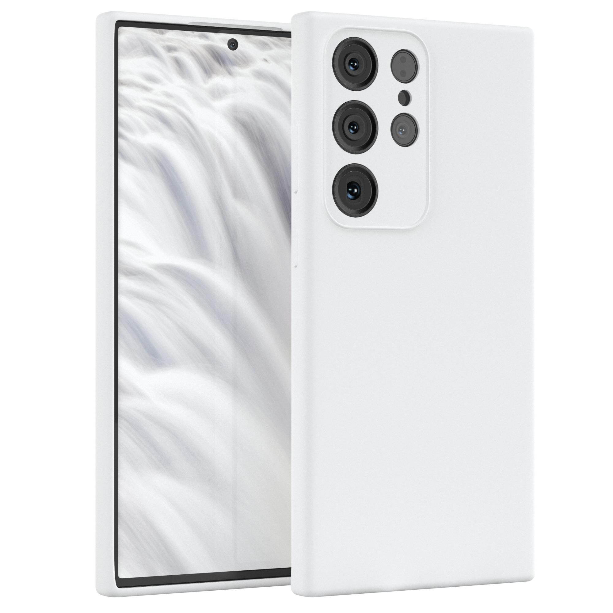 EAZY CASE Premium Silikon Handycase, Galaxy Weiß S23 Samsung, Ultra, Backcover