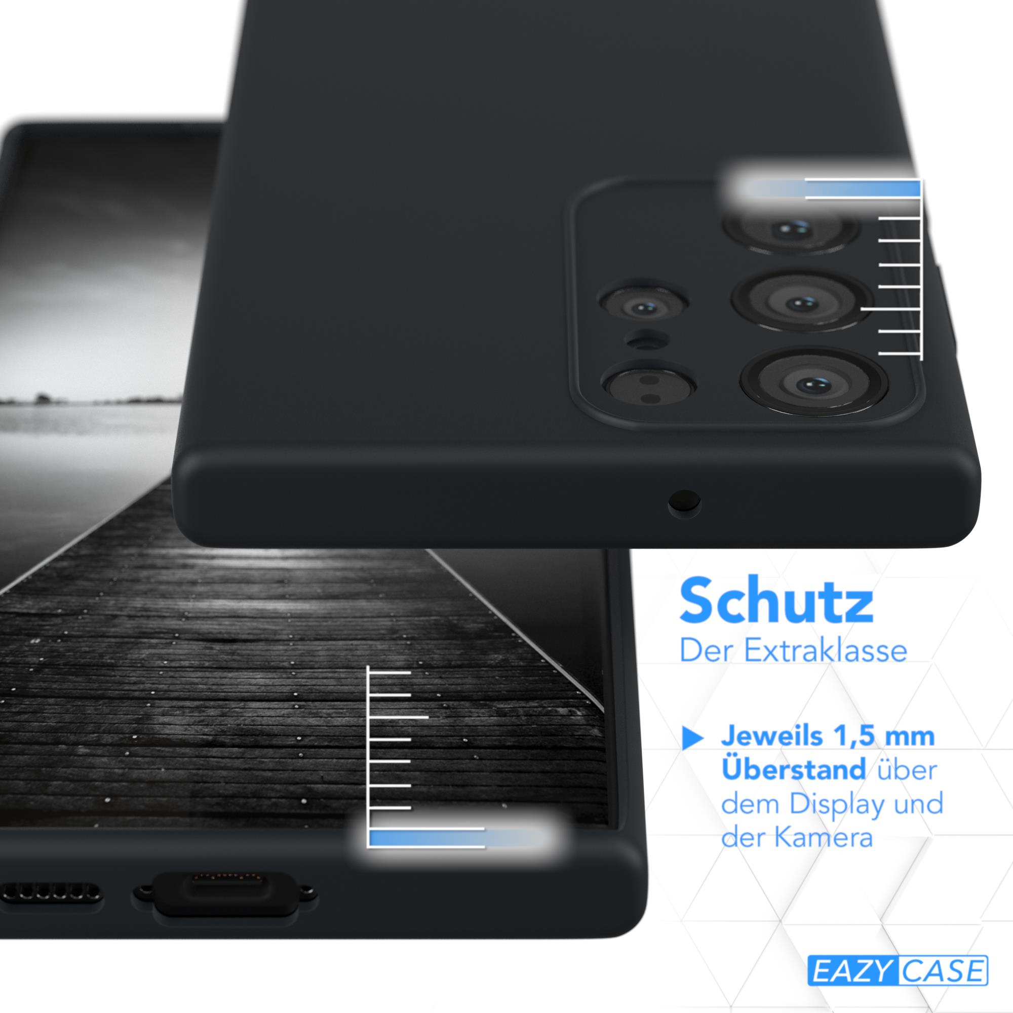 EAZY CASE Premium Silikon Handycase, S23 Backcover, Schwarz Ultra, Galaxy Samsung