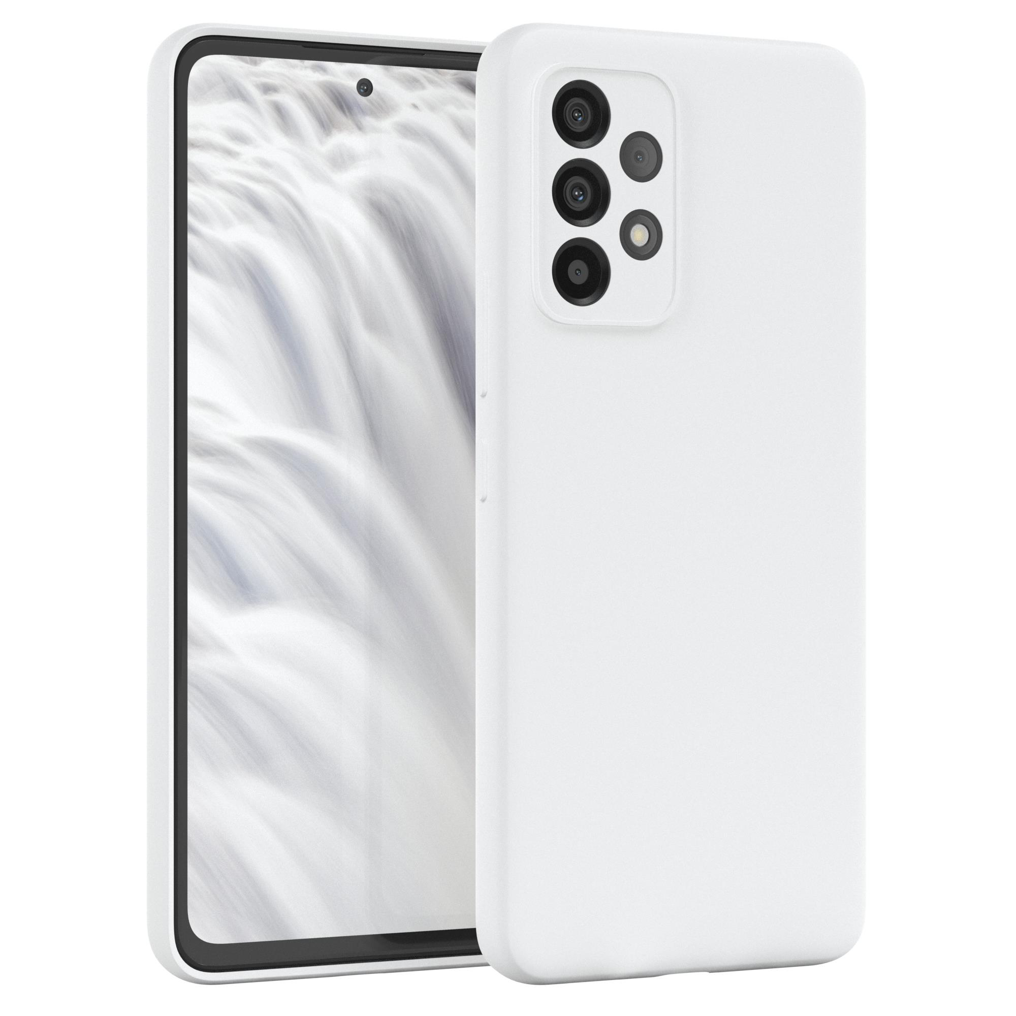 EAZY CASE Samsung, Backcover, Premium A53 Silikon Weiß Handycase, 5G, Galaxy