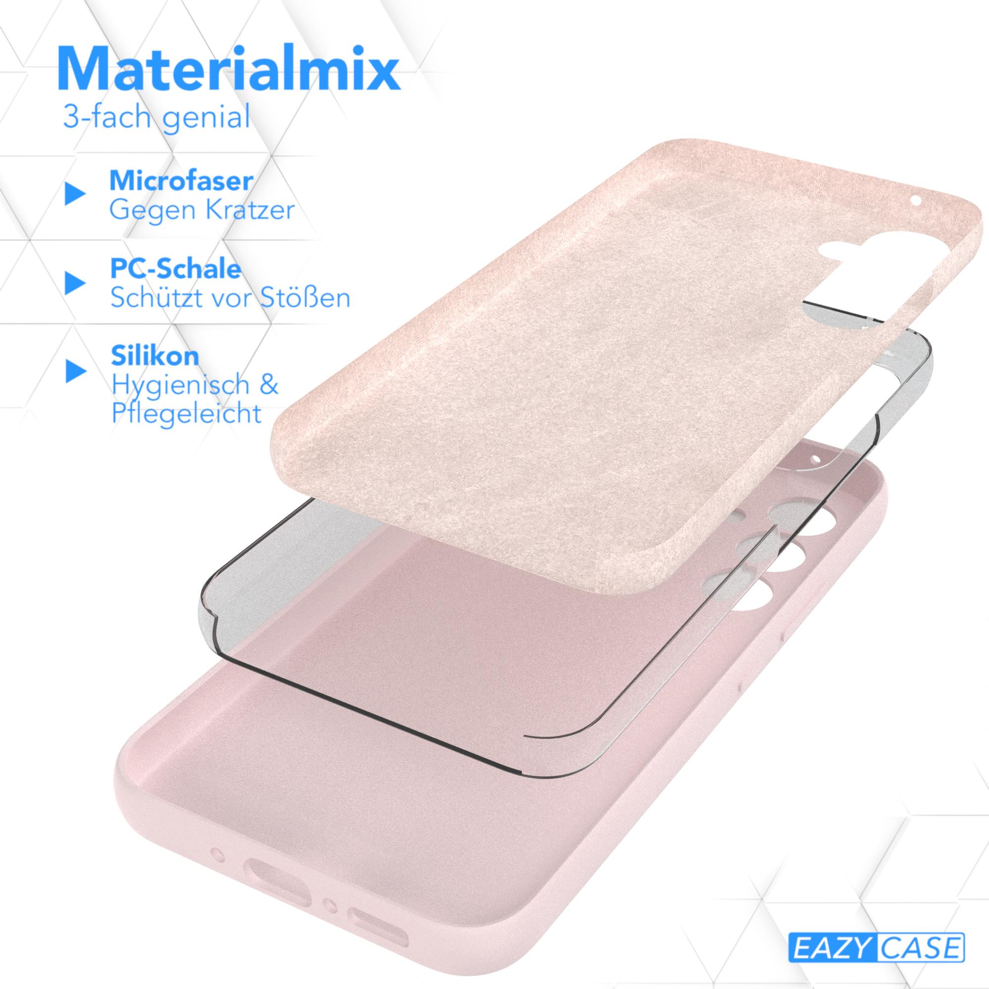 Eine mehrschichtige Handyhülle, die die verschiedenen Materialien zeigt.