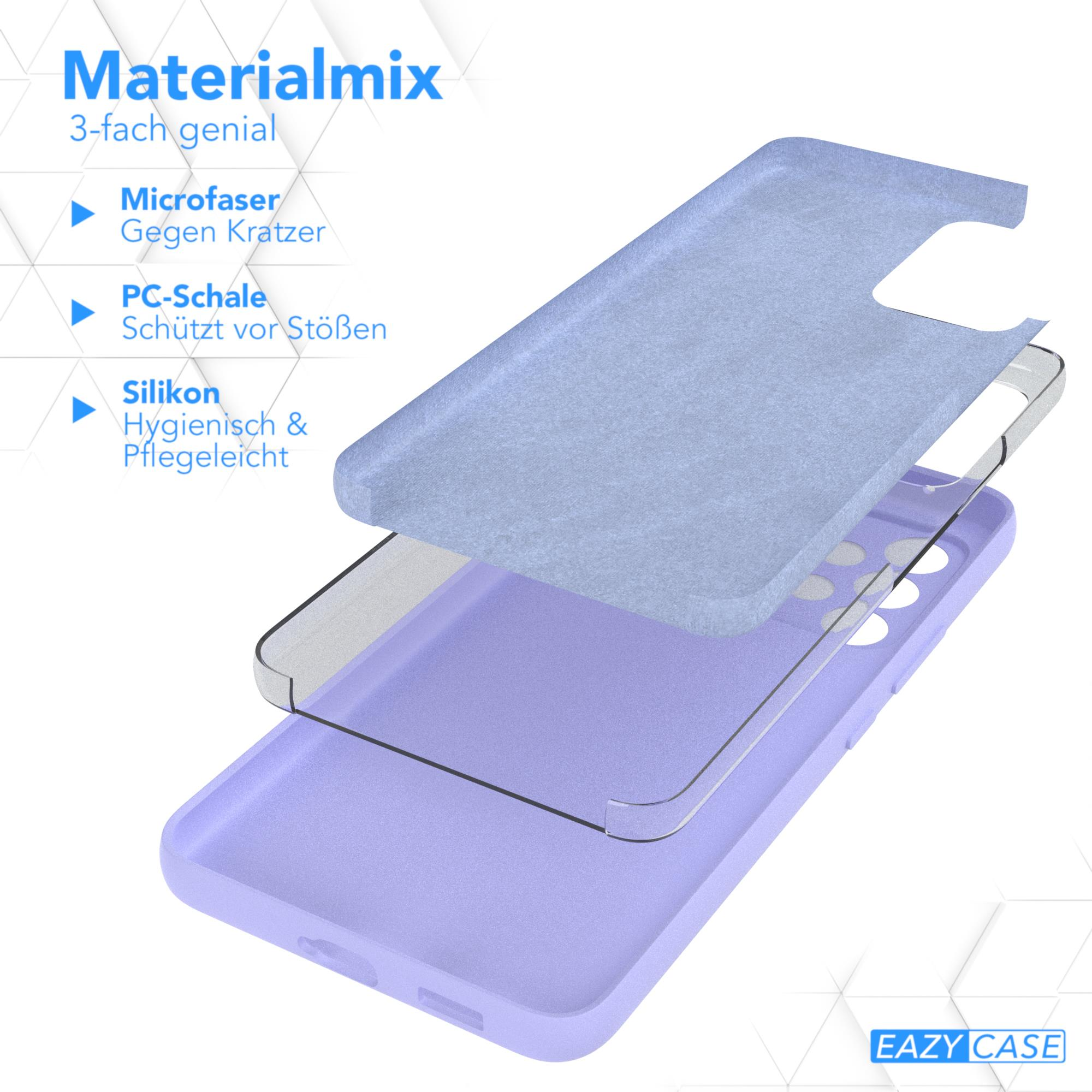Dreischichtiger Fall. Mikrofaser, PC-Schale und Silikonmaterial, mit Etiketten.